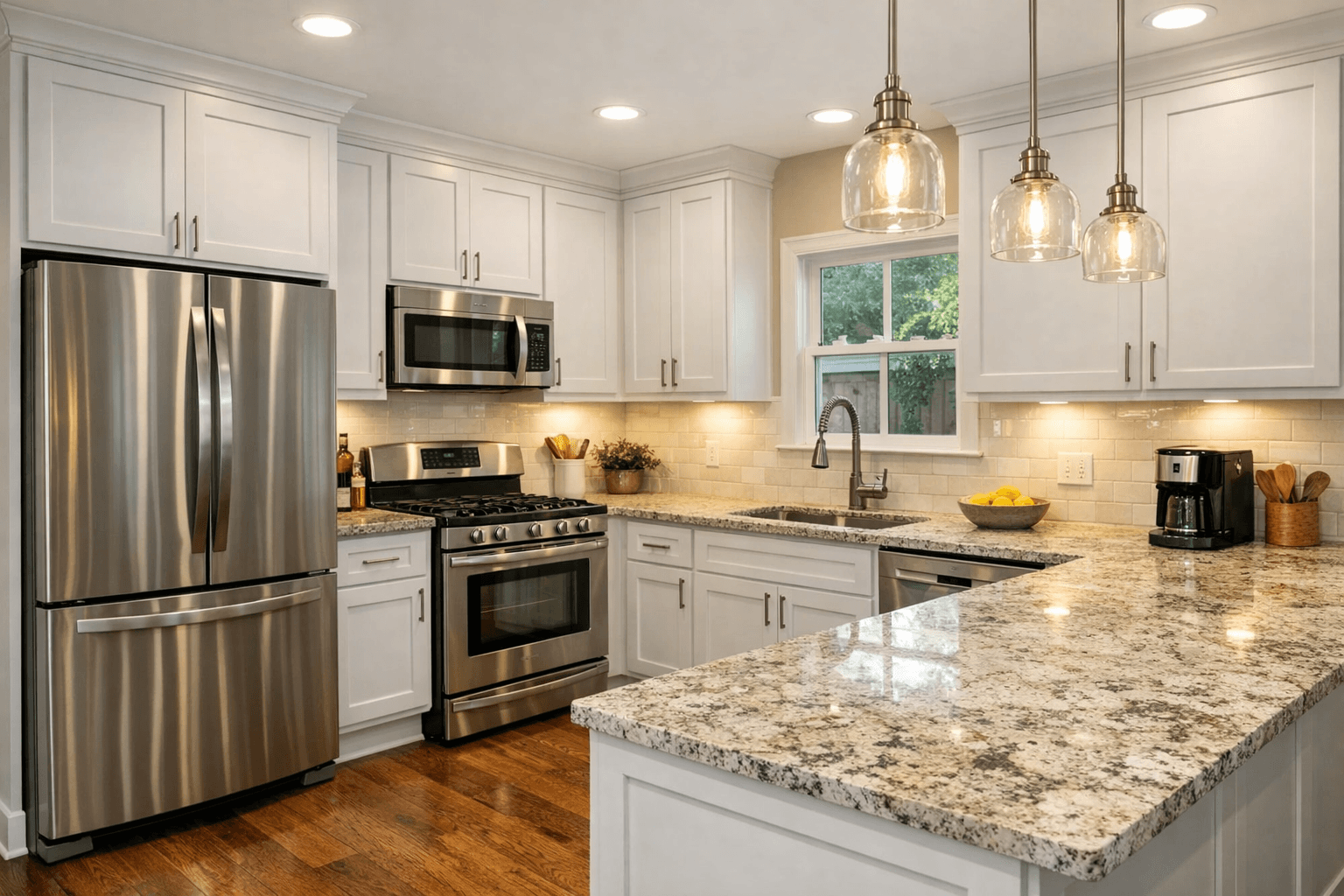 Custom kitchen renovation with new cabinets and countertops