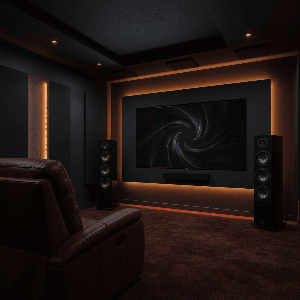 Custom home theatre installation with professional audio and video setup